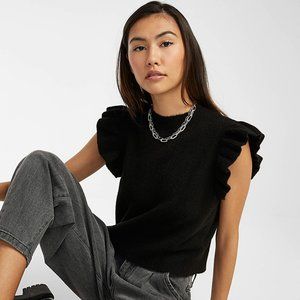 Noisy May Ruffled Heather Sweater Vest